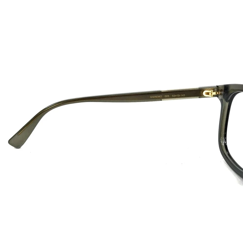 Gucci Eyeglasses Frames GG0938O 005 Olive Green Crystal Gold Square 53-19-145